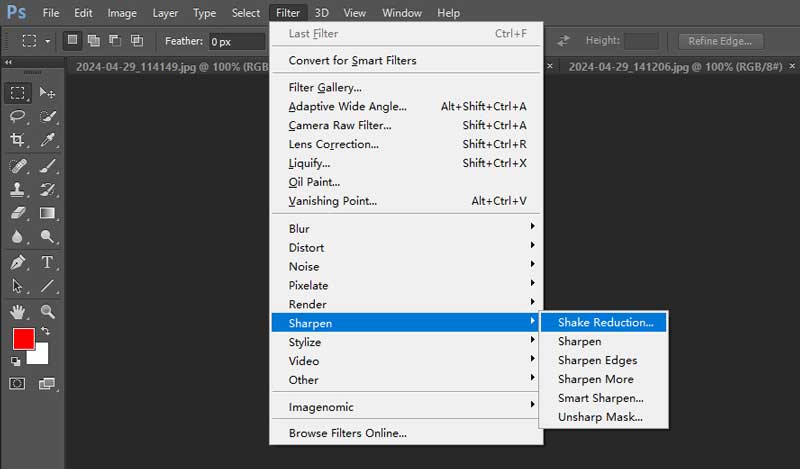 Choose Filter in Photoshop