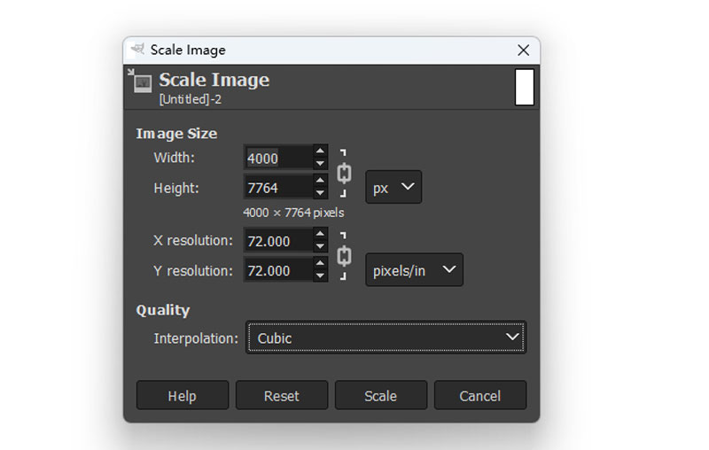 Gimp Scale Image