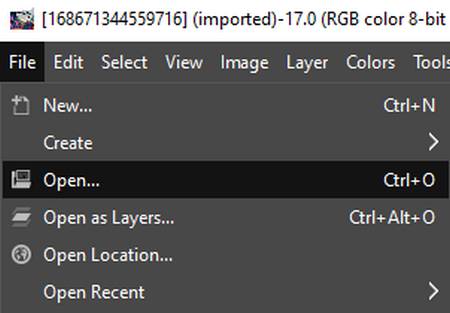 Open File in GIMP