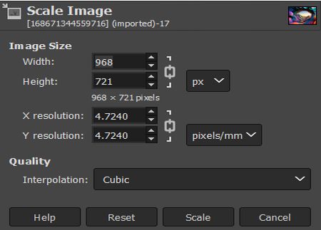 Scale Image in GIMP