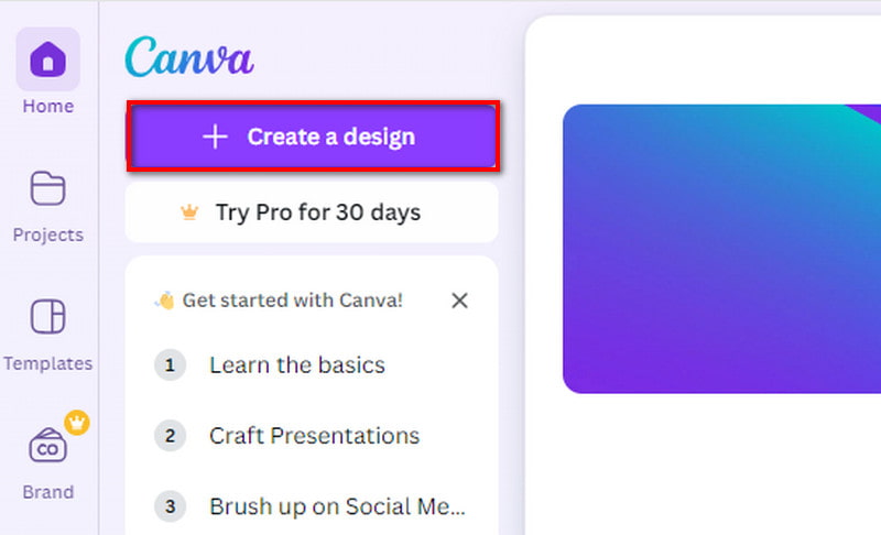 Create a Design in Canva