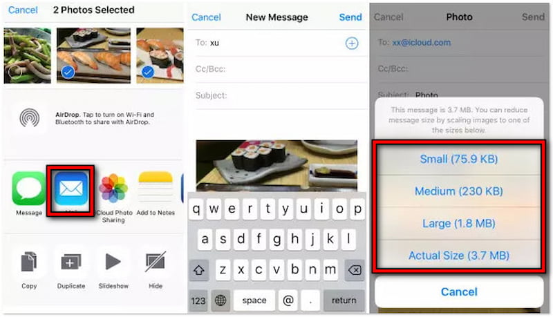 Shrink Photo On iPhone Mail