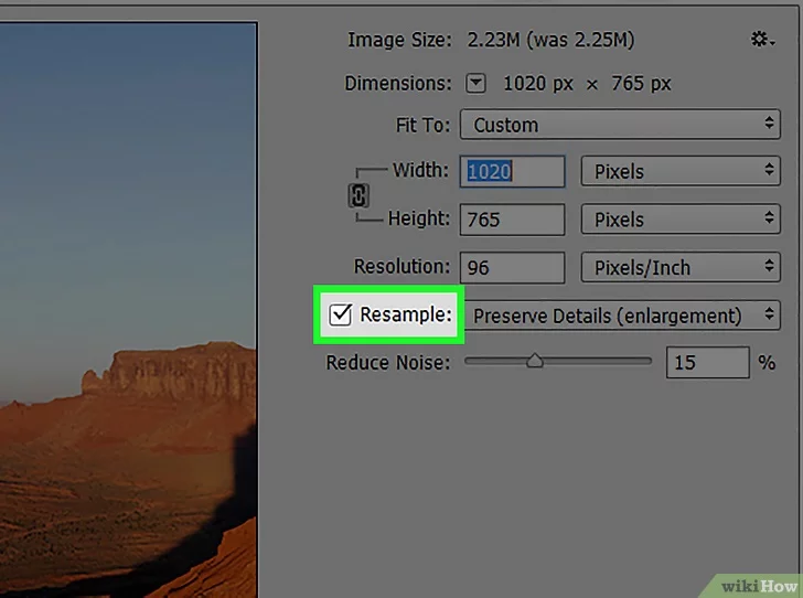 Photoshop Enhance Resolution Pick A Resampling Option