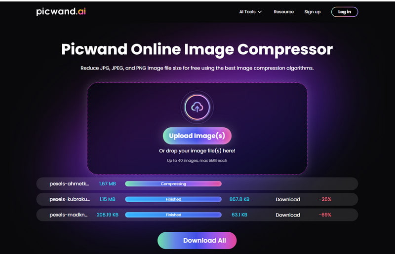 Picwand Import Images Want to Compress