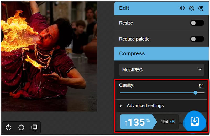 Quality Adjusment Slider