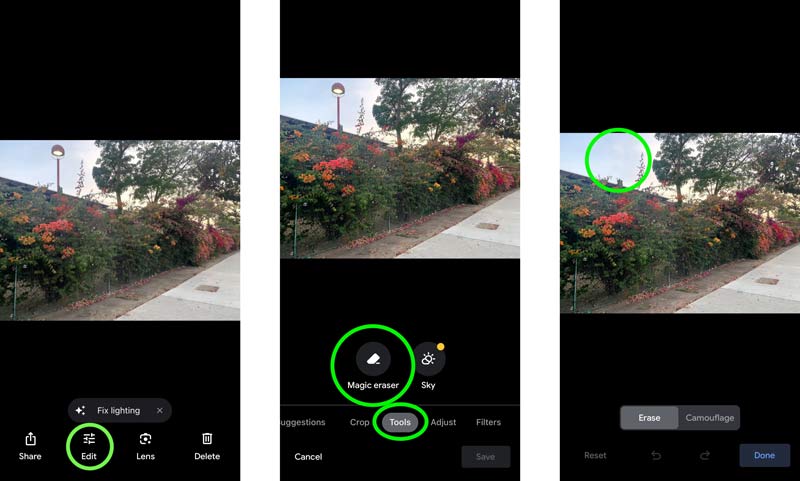 Use Magic Eraser on iPhone Google Photos App