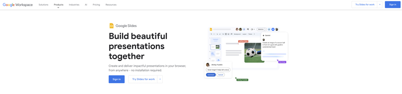 Google Slides Online Presentation App