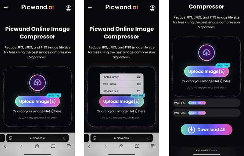 Compress Photos On iPhone Online Picwand AI