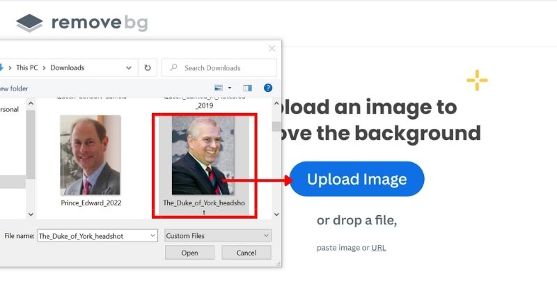 Click Upload Image